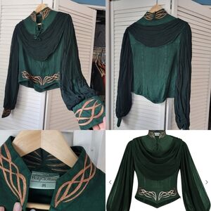Holy Clothing Lysandra Top In Huntress Green Medium